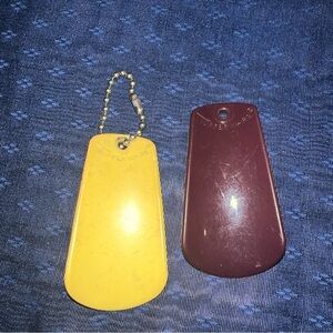 2 Vintage Tupperware Shoehorn One With Chain One Without Brown Yellow